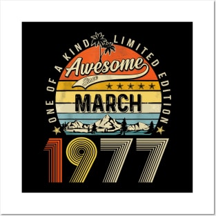 Awesome Since March 1977 Vintage 46th Birthday Posters and Art